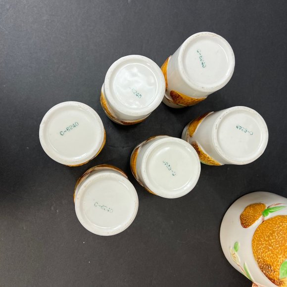 Vtg Napco Napcoware Good Morning Orange Juice Set Pitcher 6 Tumblers 50s Kitsch - Picture 13 of 14